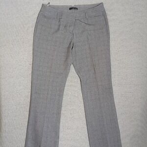 Amanda + Chelsea Trousers Women 14 Grey Excellent Straight Leg Crosshatch Work